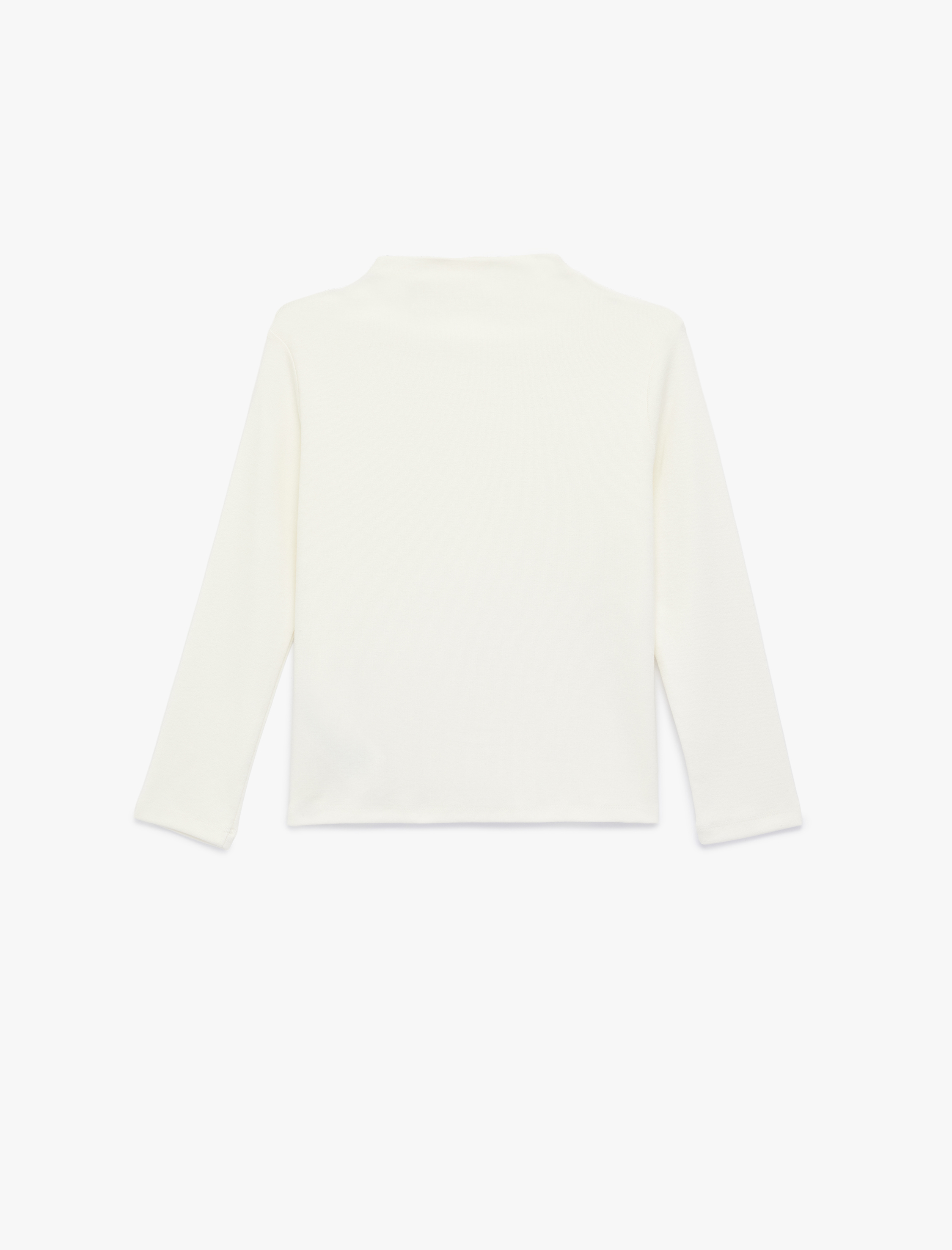  Kız Çocuk Modal Karışımlı Uzun Kollu Dik Yaka Basic Tişört