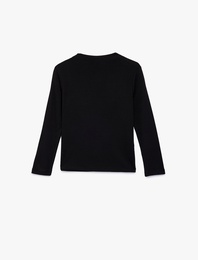 Modal Karışımlı Uzun Kollu Dik Yaka Basic Tişört