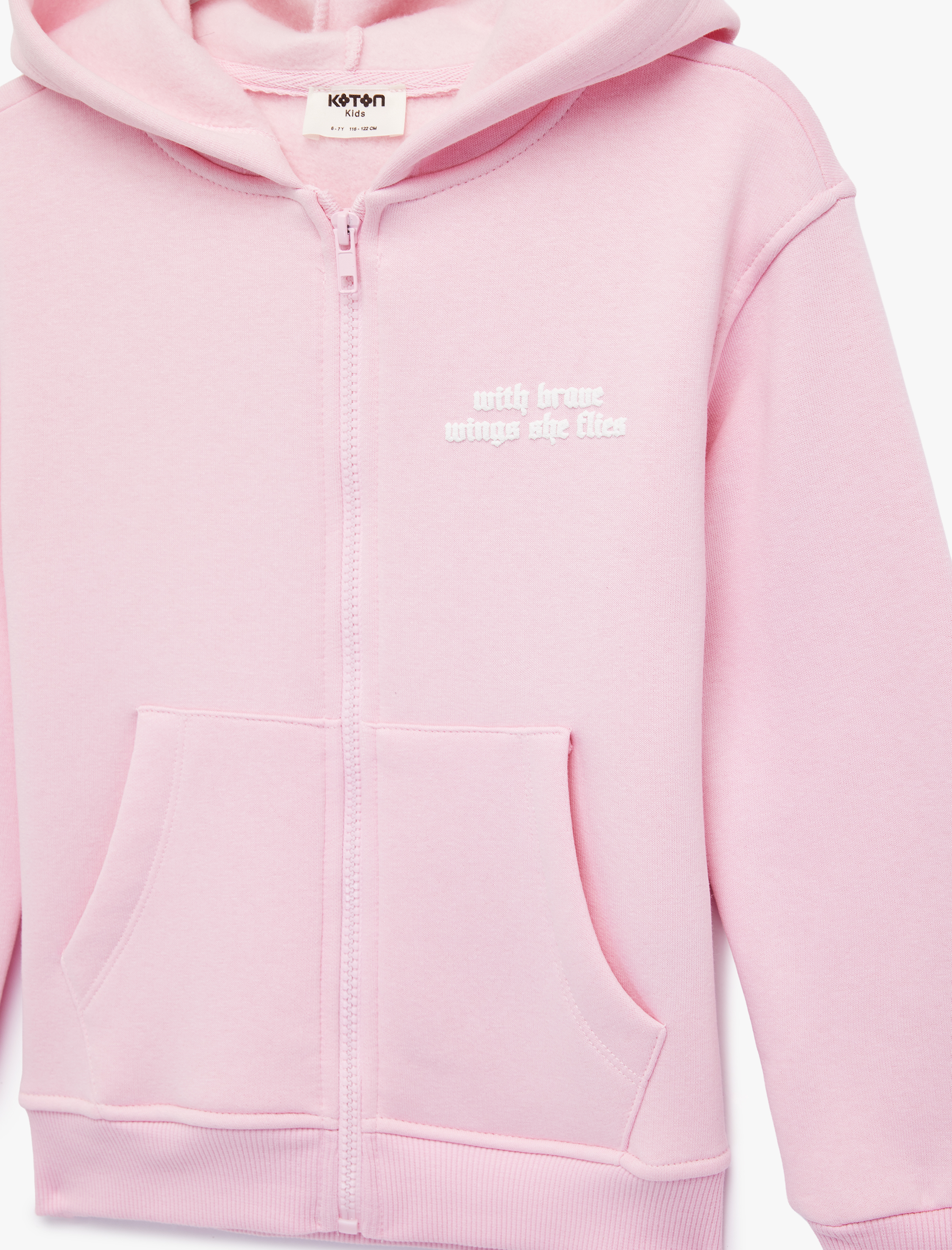  Kız Çocuk Uzun Kollu Fermuarlı Kapşonlu Sweatshirt