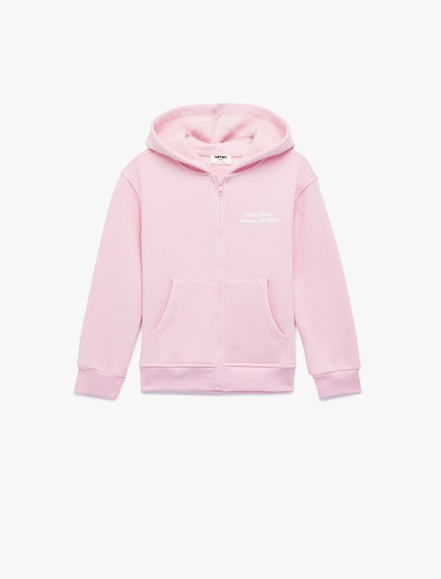 Koton Uzun Kollu Fermuarlı Kapşonlu Sweatshirt