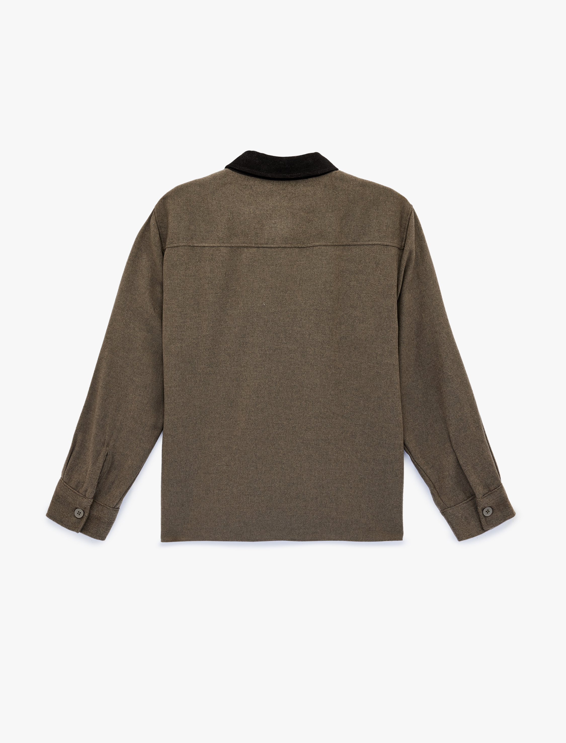   Regular Fit Cepli Renk Kontrastlı Klasik Yaka Uzun Kollu Gömlek