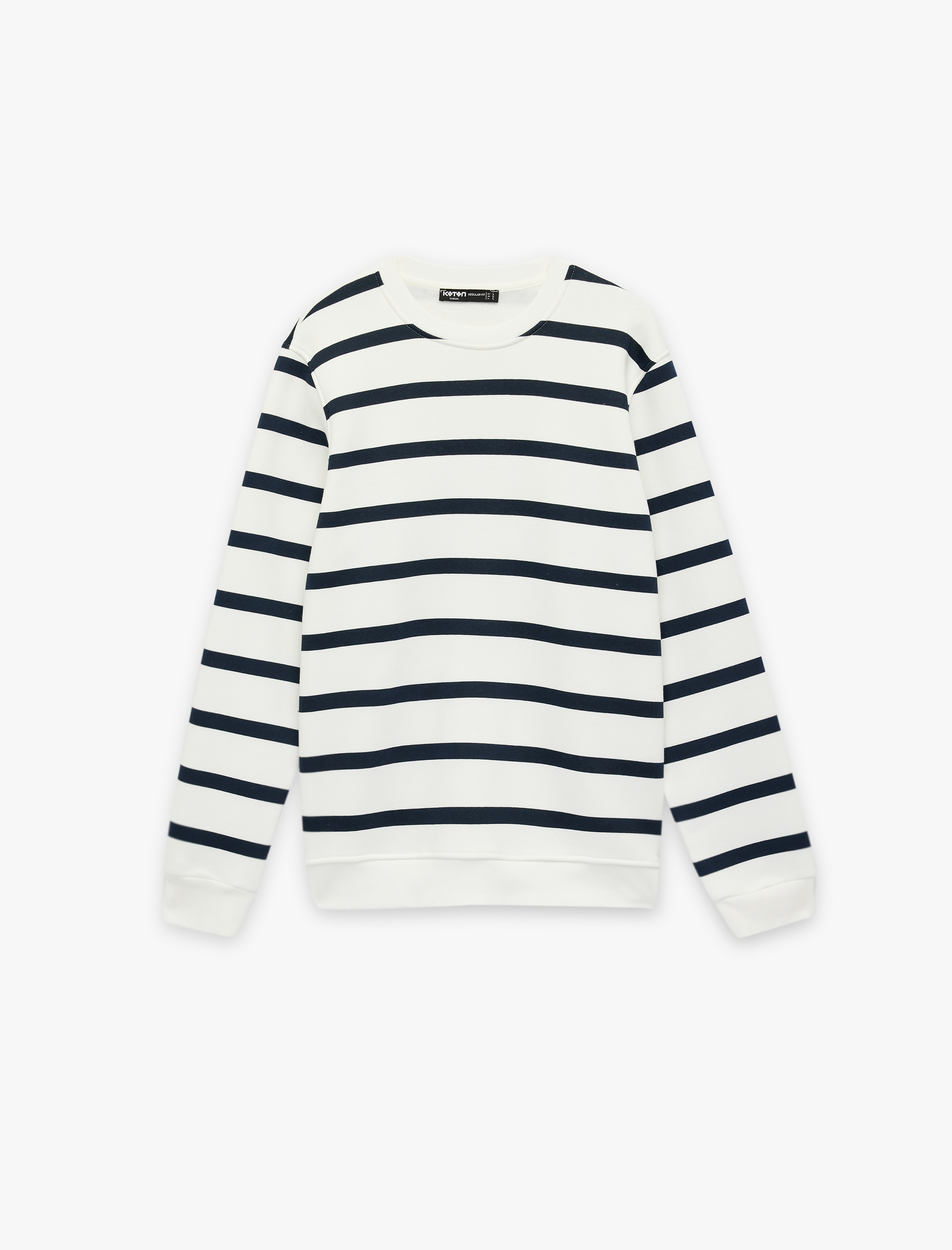   Uzun Kollu Bisiklet Yaka Şardonlu Regular Fit Sweatshirt