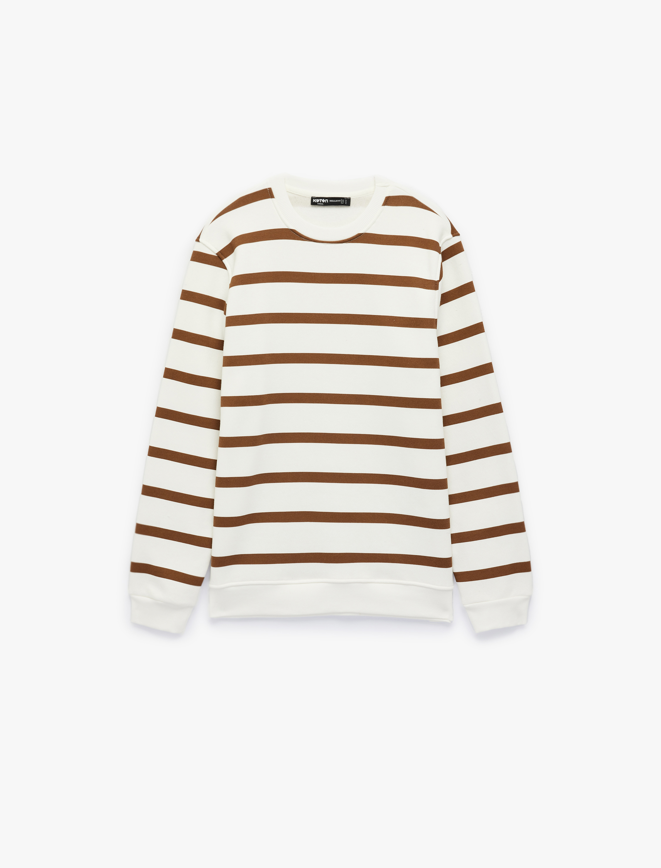   Uzun Kollu Bisiklet Yaka Şardonlu Regular Fit Sweatshirt