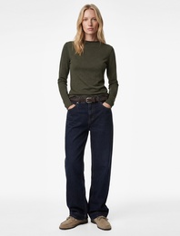 Koton X Sima Tarkan - Koyun Yünü Karışımlı Uzun Kollu Hafif Dik Yaka Bluz