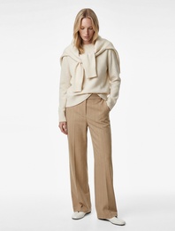 Koton X Sima Tarkan - Cepli Düz Paça Çizgili Kumaş Pantolon