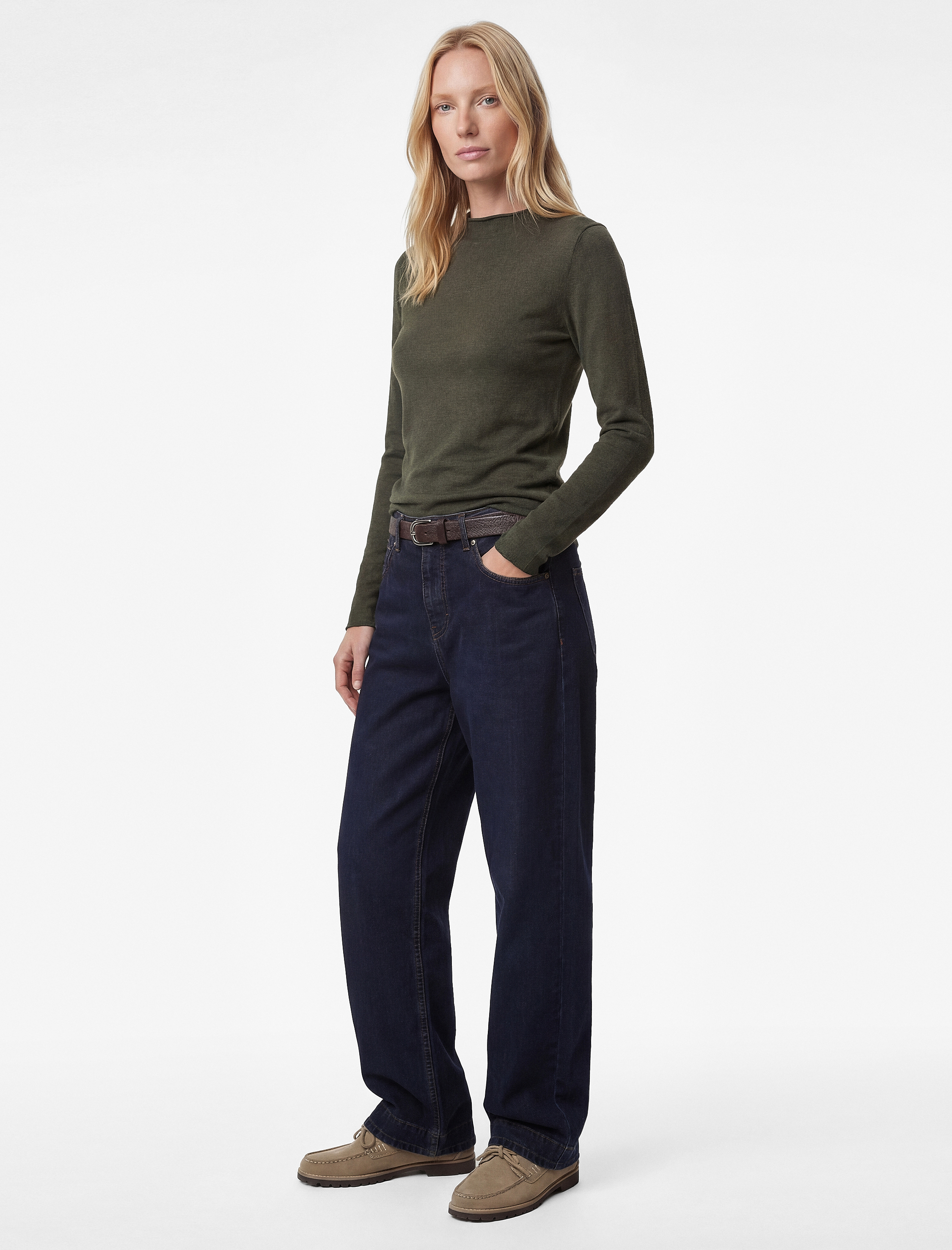   Koton X Sima Tarkan - Koyun Yünü Karışımlı Uzun Kollu Hafif Dik Yaka Bluz