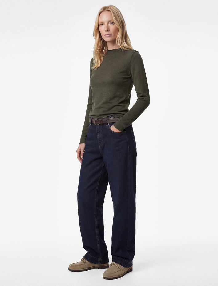  Koton X Sima Tarkan - Koyun Yünü Karışımlı Uzun Kollu Hafif Dik Yaka Bluz