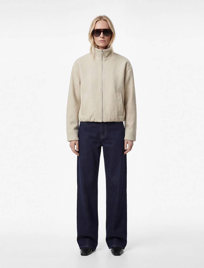  Koton X Sima Tarkan -  Kısa Kaban Kaşe Uzun Kollu Dik Yaka Cepli