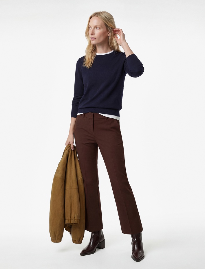  Regular Fit İspanyol Paça Kumaş Pantolon