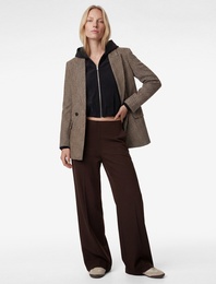 Normal Bel Düz Geniş Paça Kumaş Pantolon