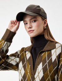 Polo Yaka Baklava Desenli Triko Kazak