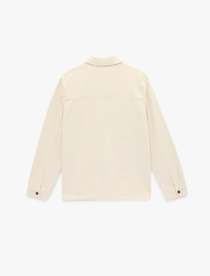  Regular Fit Uzun Kollu Cep Detaylı Fermuarlı Gömlek Ceket