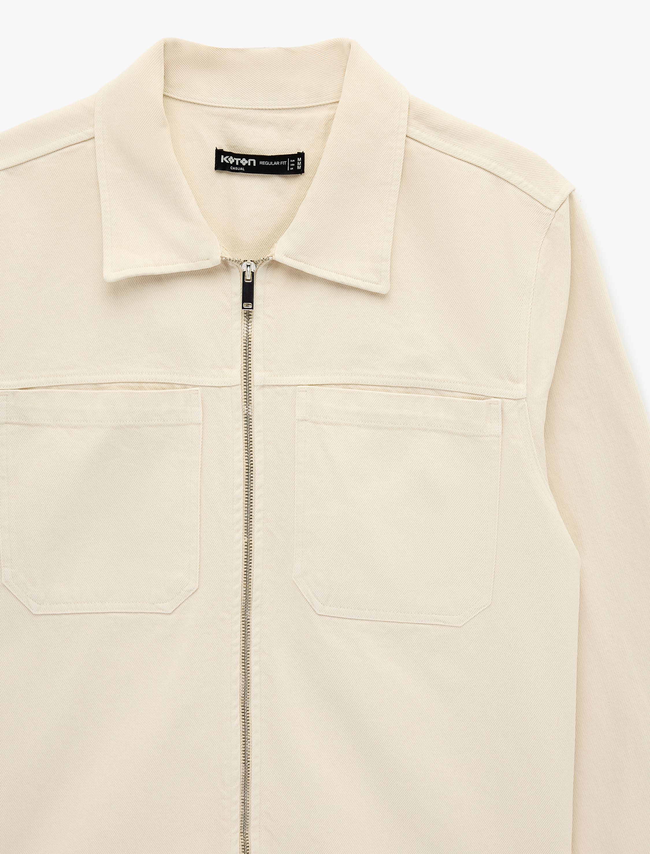   Regular Fit Uzun Kollu Cep Detaylı Fermuarlı Gömlek Ceket