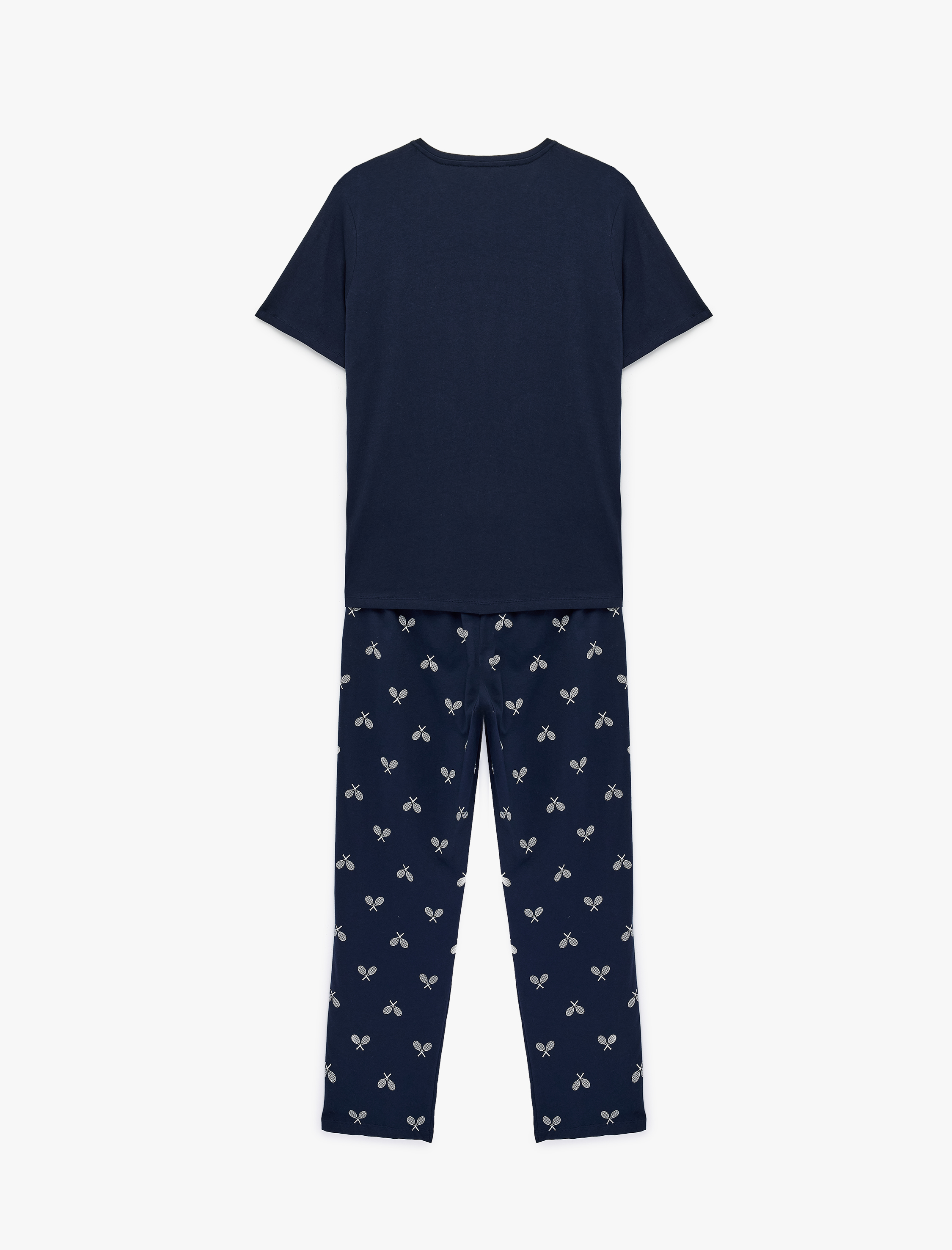   Pamuklu Rahat Kalıp Kısa Kollu Ayıcık Baskılı Örme Pijama Takımı