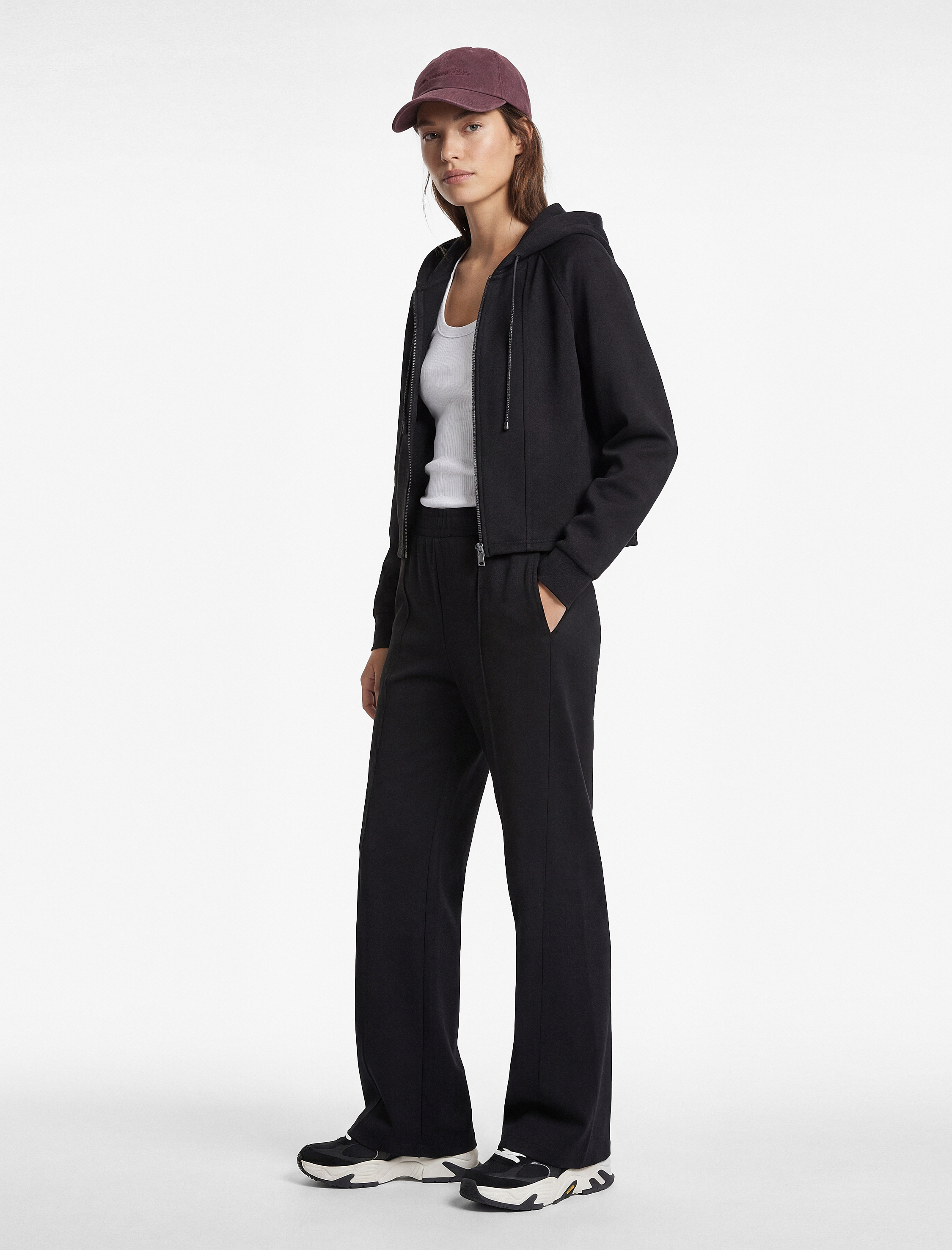   Yüksek Bel Geniş Paça Modal Karışımlı Rahat Kalıp Spor Eşofman Altı