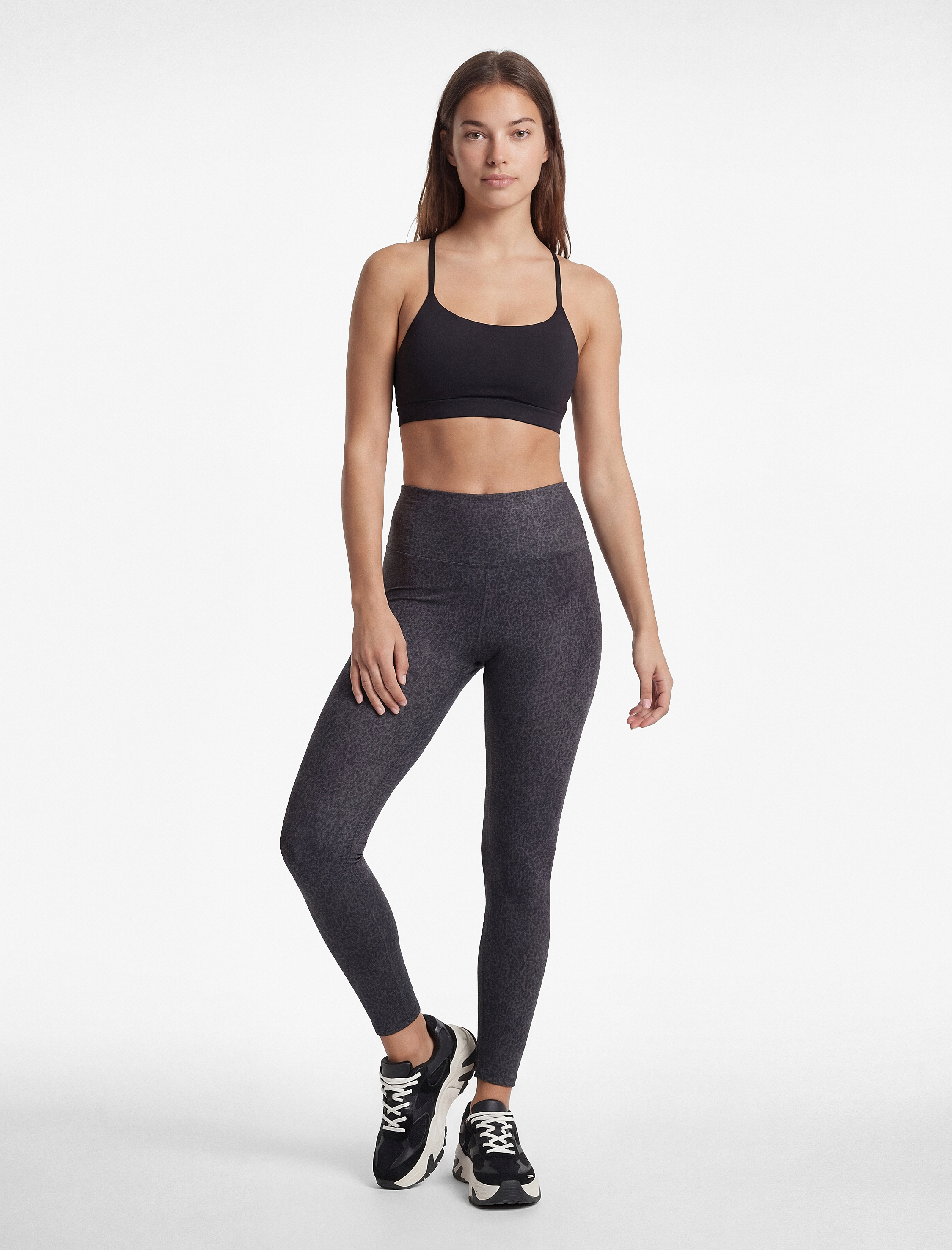   Yüksek Bel Leopar Desenli Spor Tayt