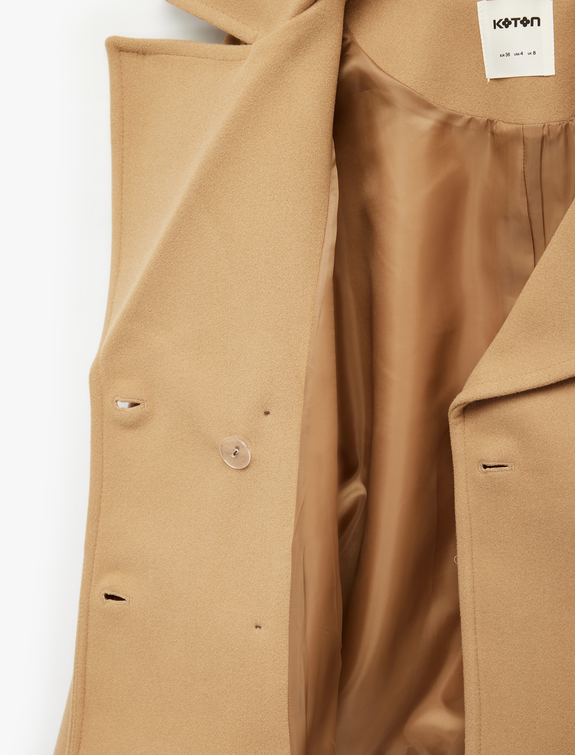   Kısa Kaban Kaşe Düğmeli Cepli Uzun Kollu Kruvaze