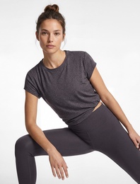 Kısa Kollu Bisiklet Yaka Leopar Baskılı Spor Tişört