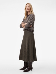 Rahat Kalıp Çan Kesim Midi Boy Desenli Kışlık Etek