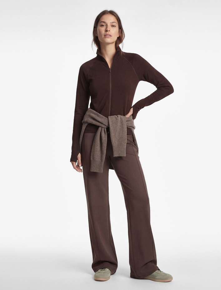  Slim Fit Dikiş Detaylı Fermuarlı Dik Yaka Spor Ceket