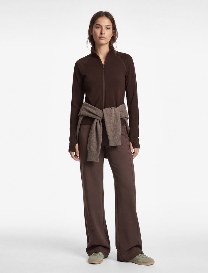  Slim Fit Dikiş Detaylı Fermuarlı Dik Yaka Spor Ceket