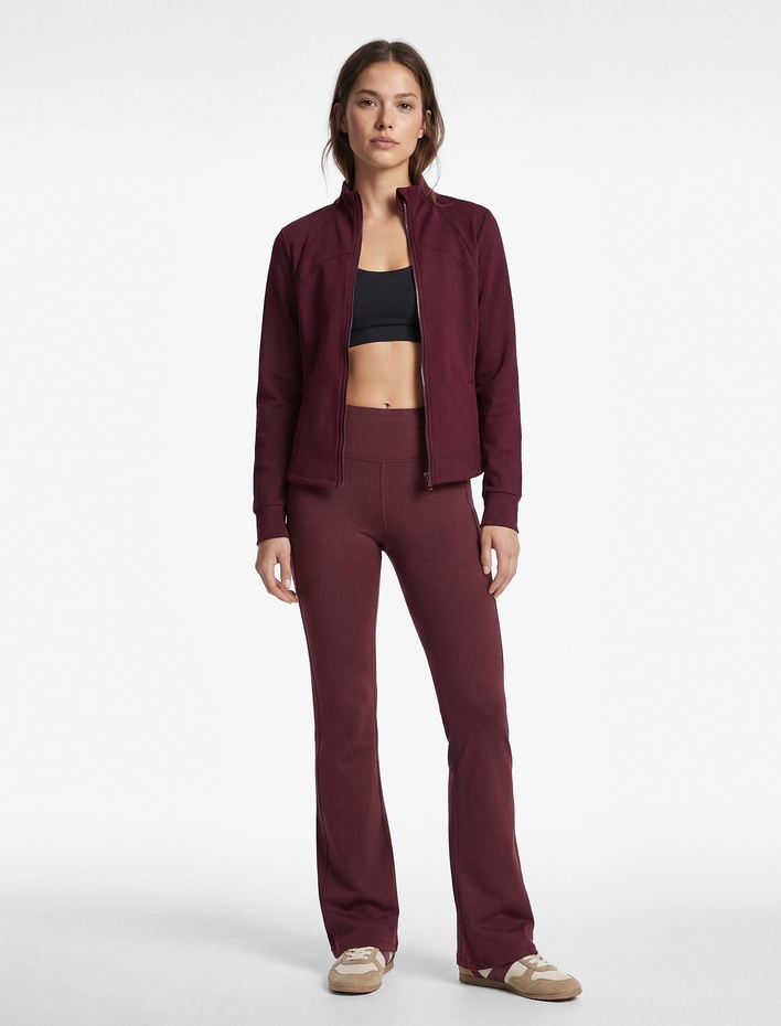  Slim Fit Uzun Kollu Dik Yaka Cepli Fermuarlı Spor Ceket