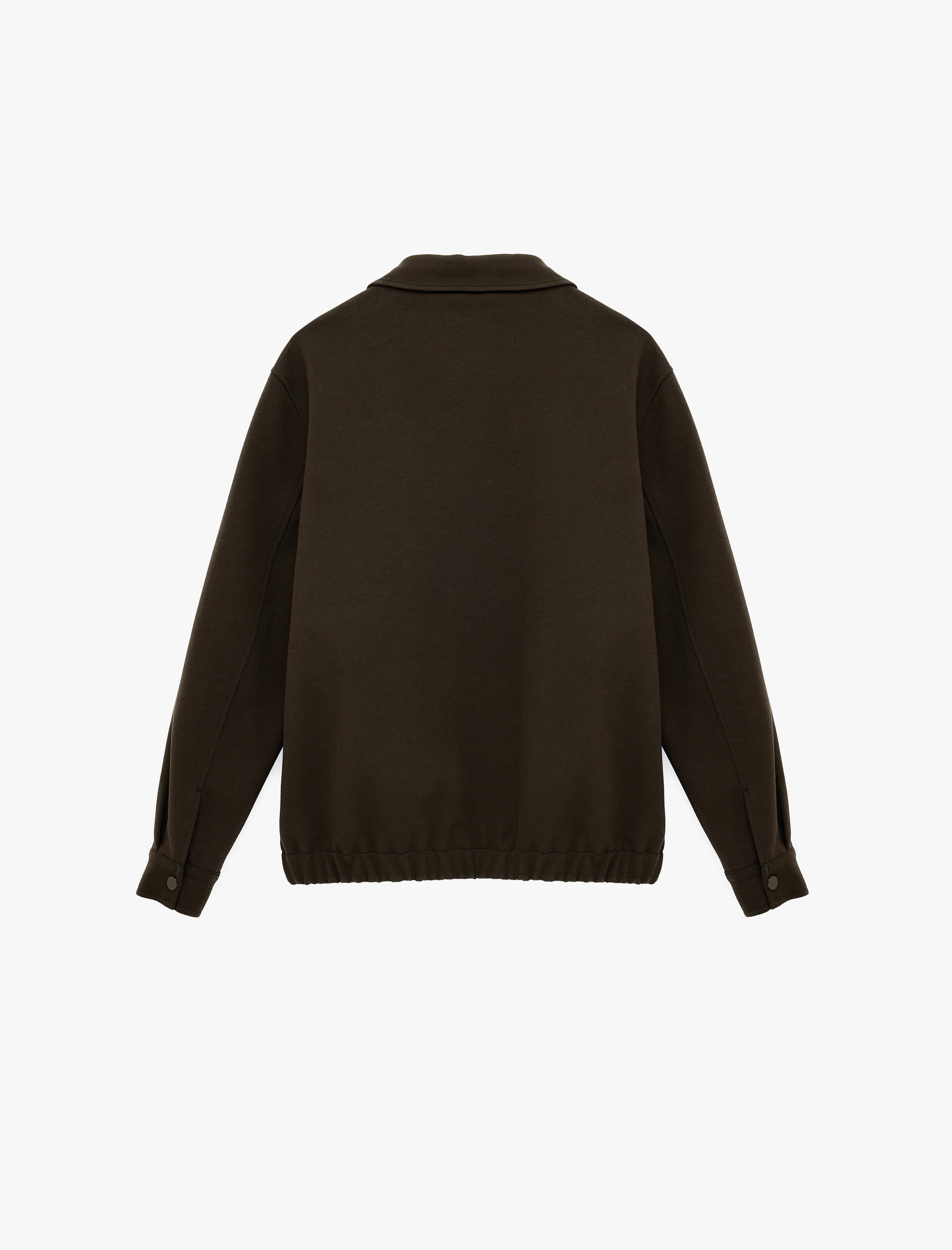   Regular Fit Uzun Kollu Cepli Gömlek Yaka Fermuarlı Bomber Ceket