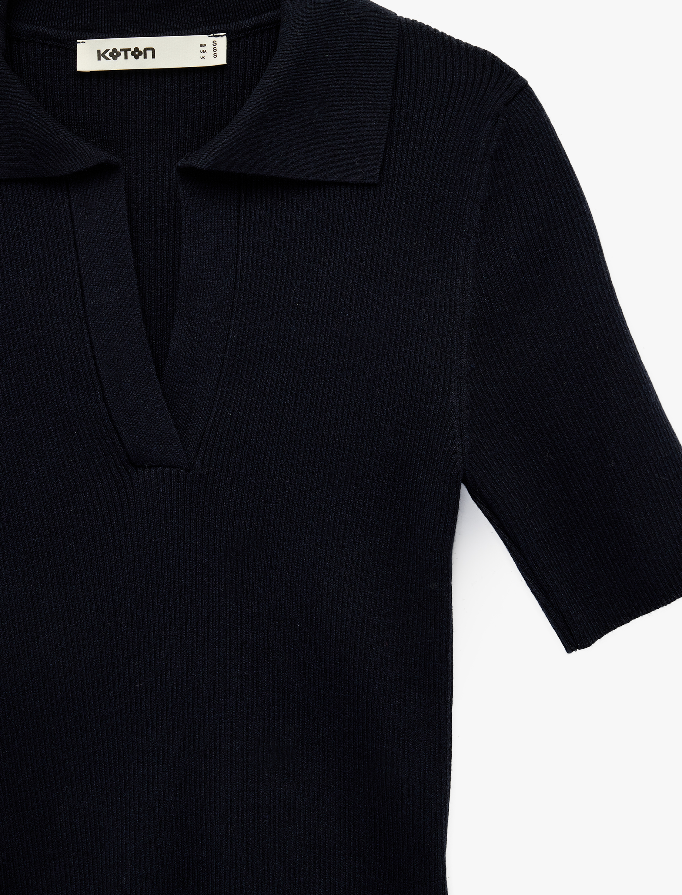   Slim Fit Kısa Kollu Polo Yaka Triko Kazak