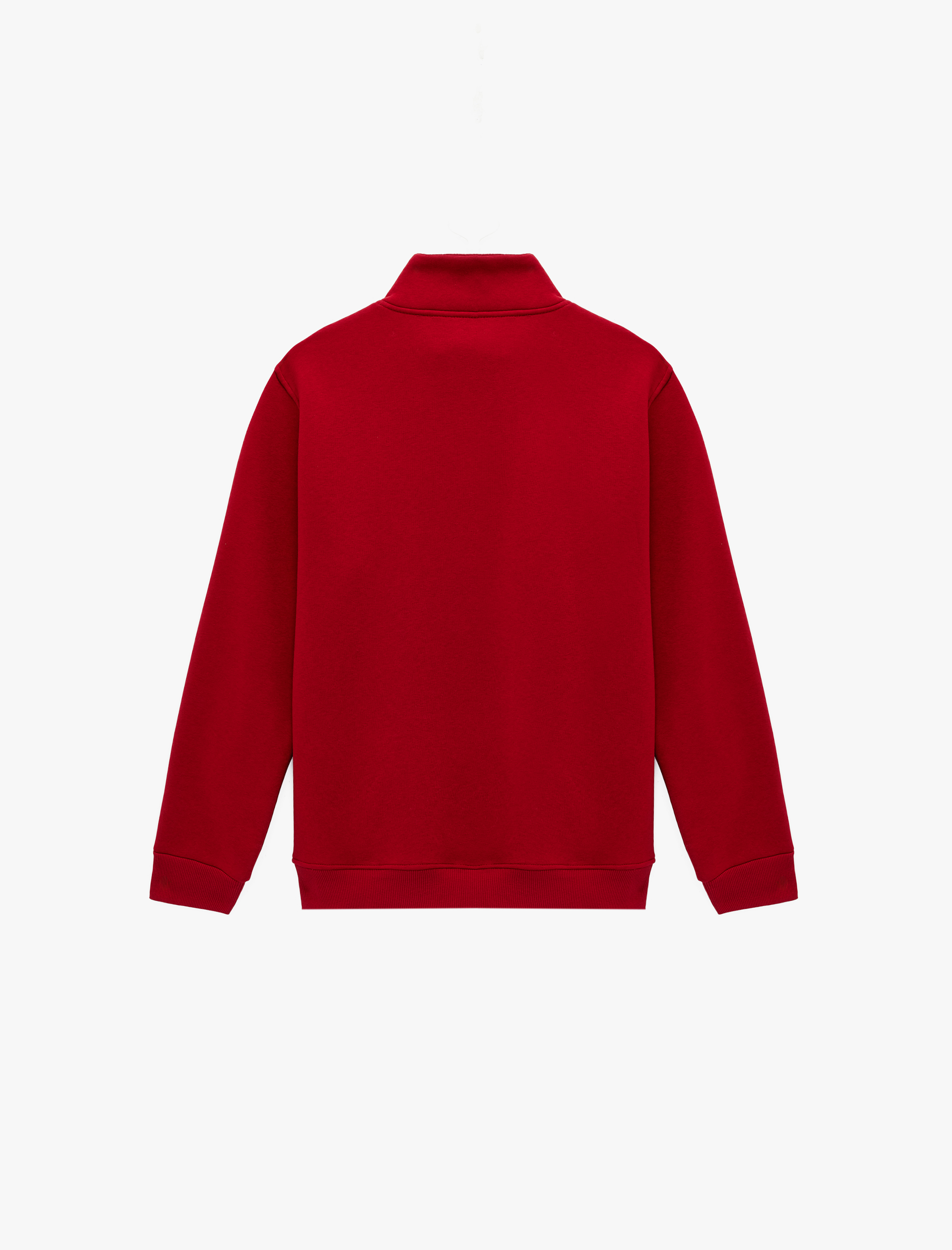   Uzun Kollu Şardonlu Yarım Fermuarlı Yılbaşı Baskılı Sweatshirt