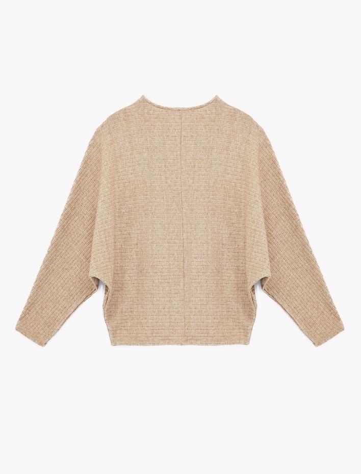  Regular Fit Uzun Yarasa Kollu Bisiklet Yaka Sweatshirt