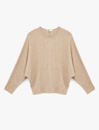 Regular Fit Uzun Yarasa Kollu Bisiklet Yaka Sweatshirt