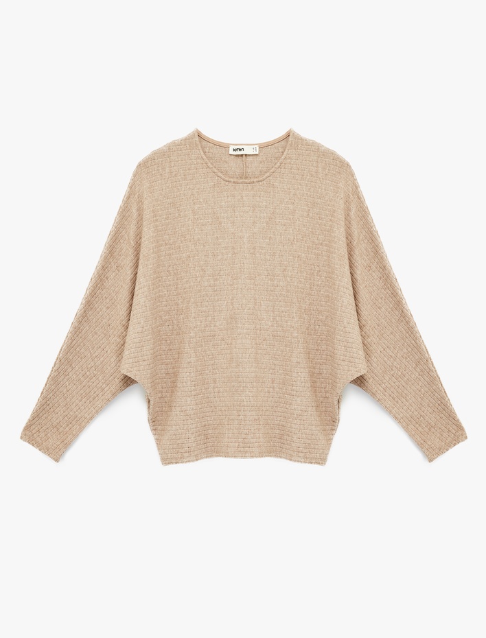  Regular Fit Uzun Yarasa Kollu Bisiklet Yaka Sweatshirt