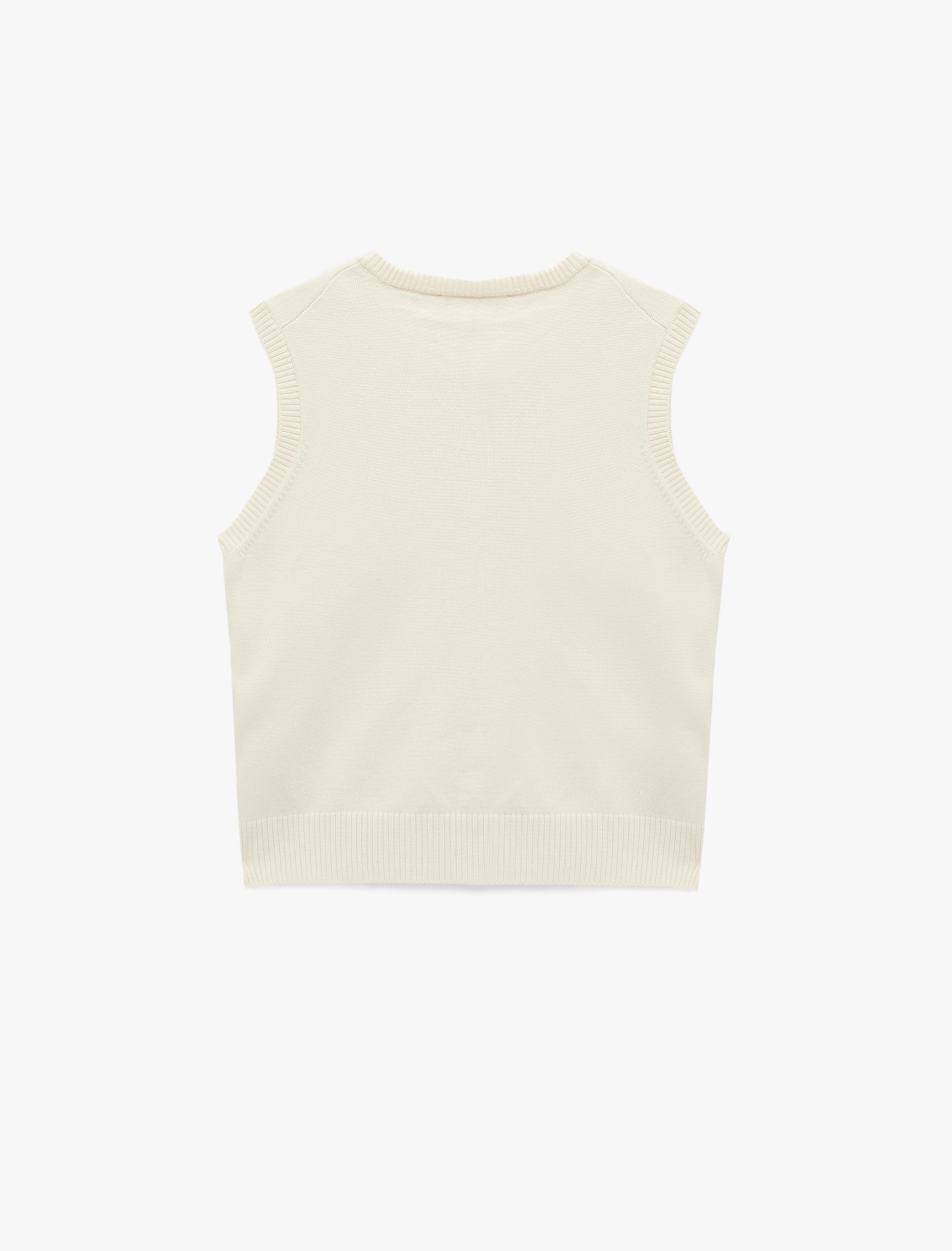   Regular Fit Düğmeli Bisiklet Yaka Triko Yelek