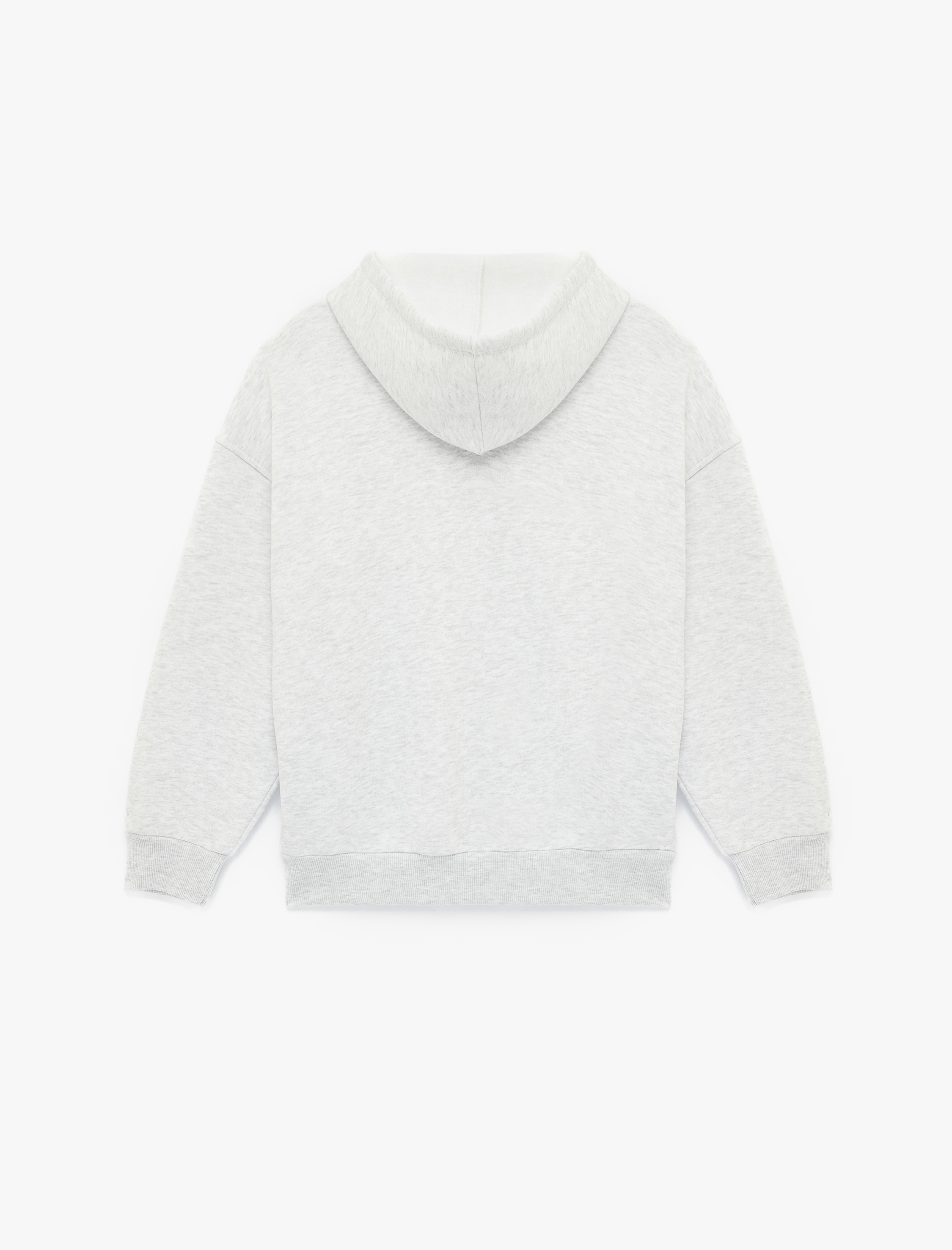   Şardonlu Uzun Kollu Baskılı Fermuarlı Kapüşonlu Sweatshirt