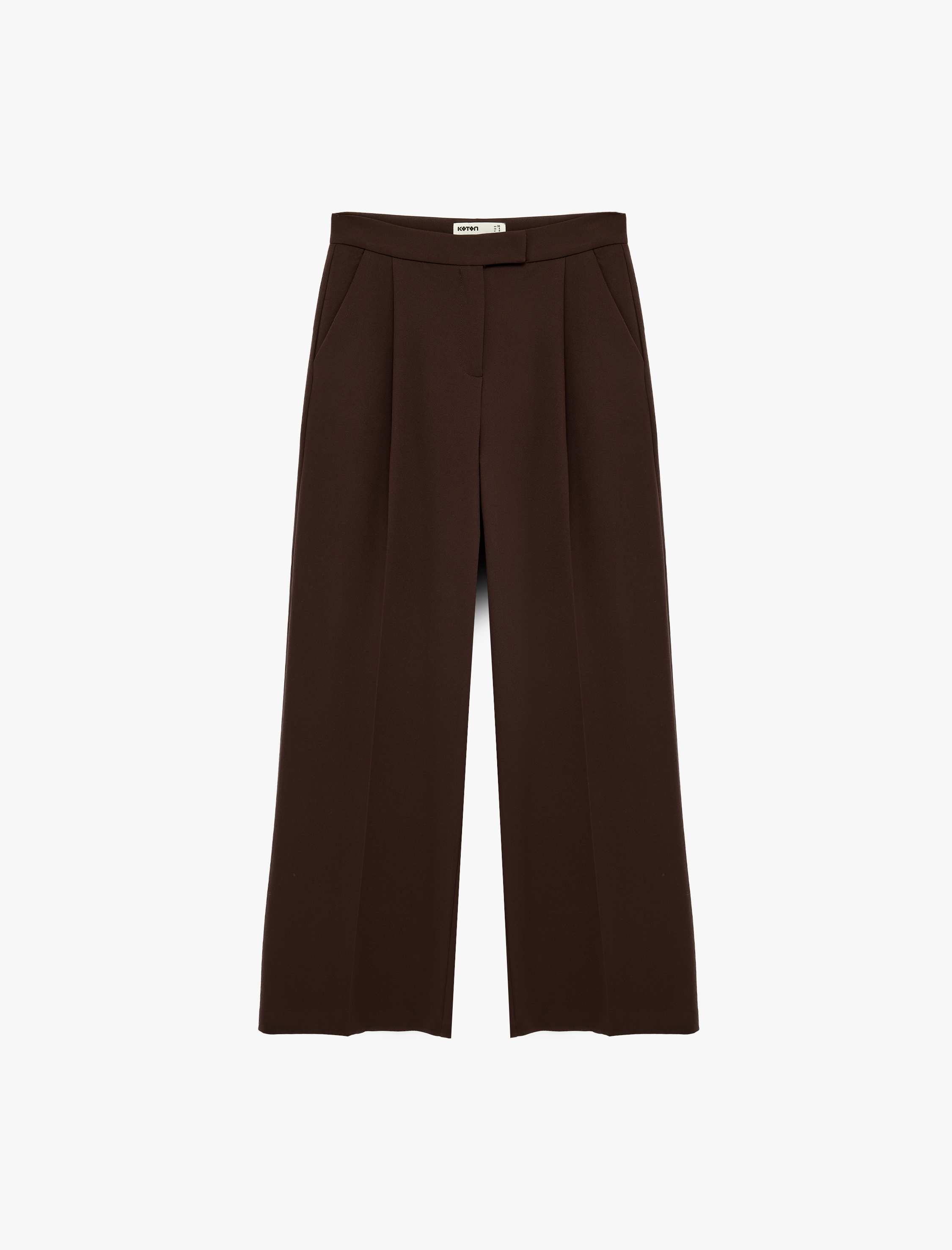   Cepli Pile Detaylı Düz Geniş Paça Palazzo Pantolon