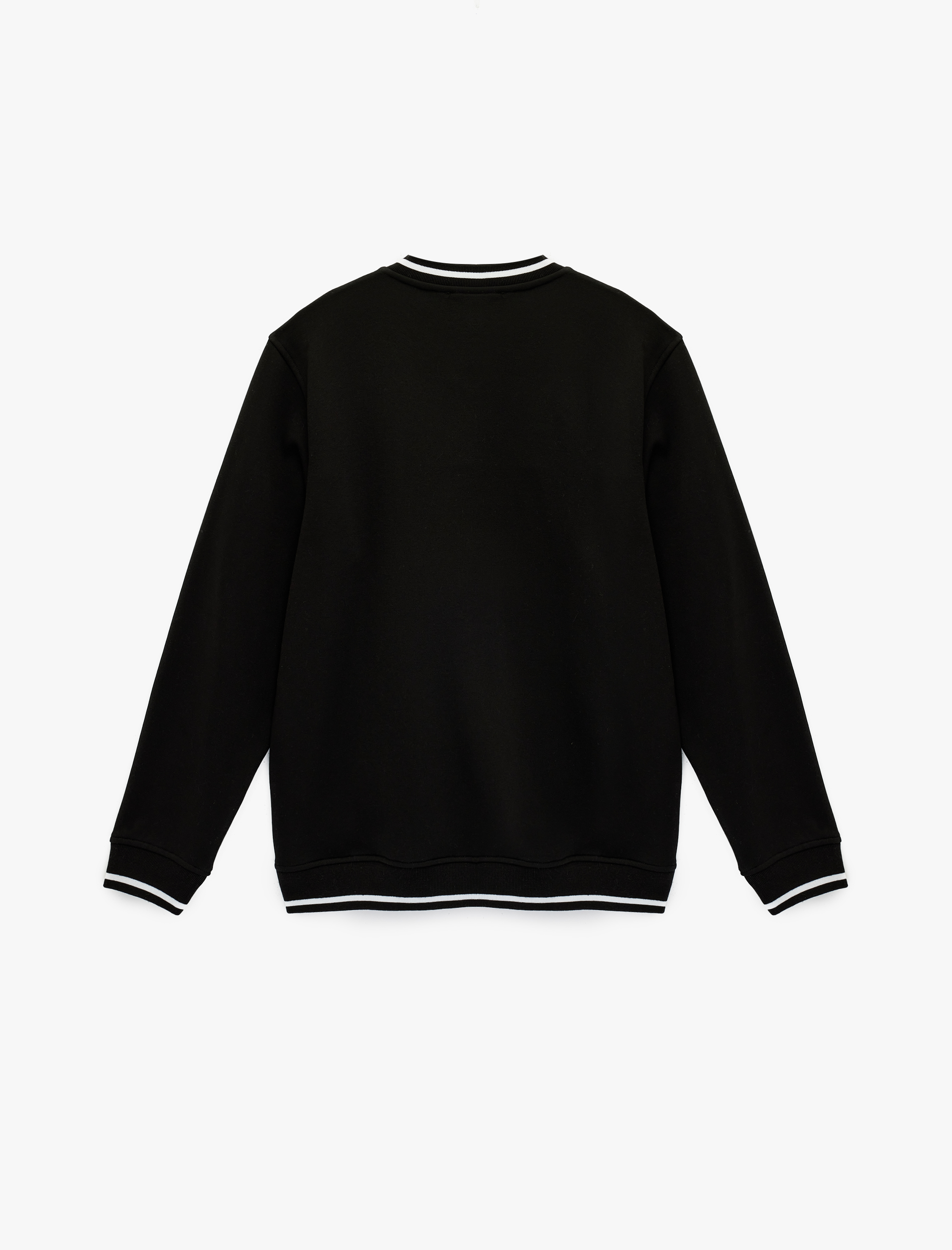   Regular Fit Uzun Kollu Şardonlu Şerit Detaylı V Yaka Sweatshirt