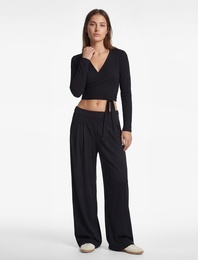 Yüksek Bel Rahat Kalıp Modal Pileli Geniş Paça Spor Eşofman Altı