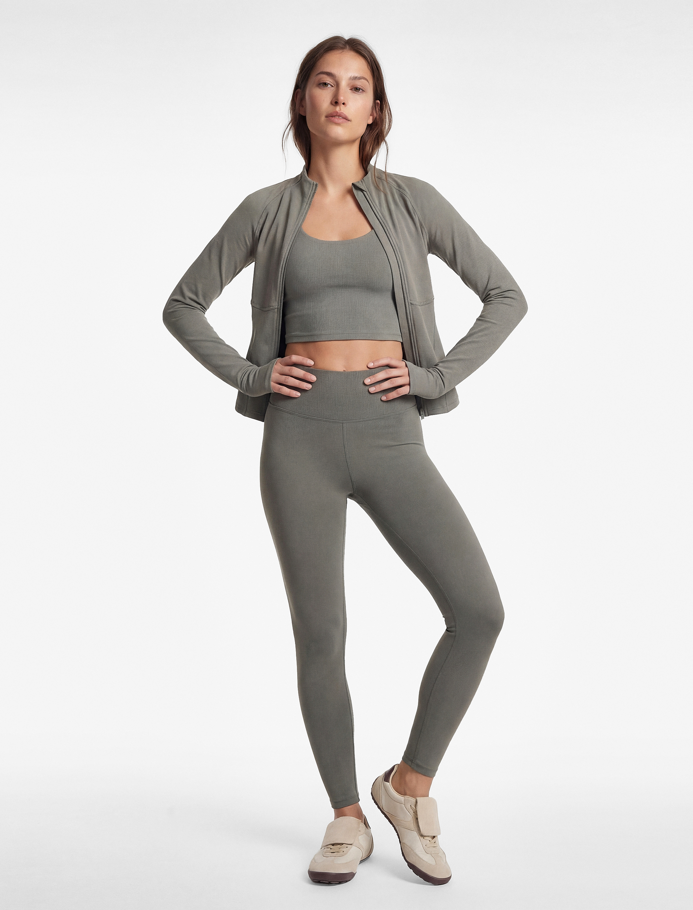   Yüksek Bel Slim Fit Dikiş Detaylı Spor Tayt