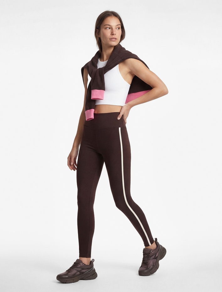  Yüksek Bel Biyeli Slim Fit Spor Tayt