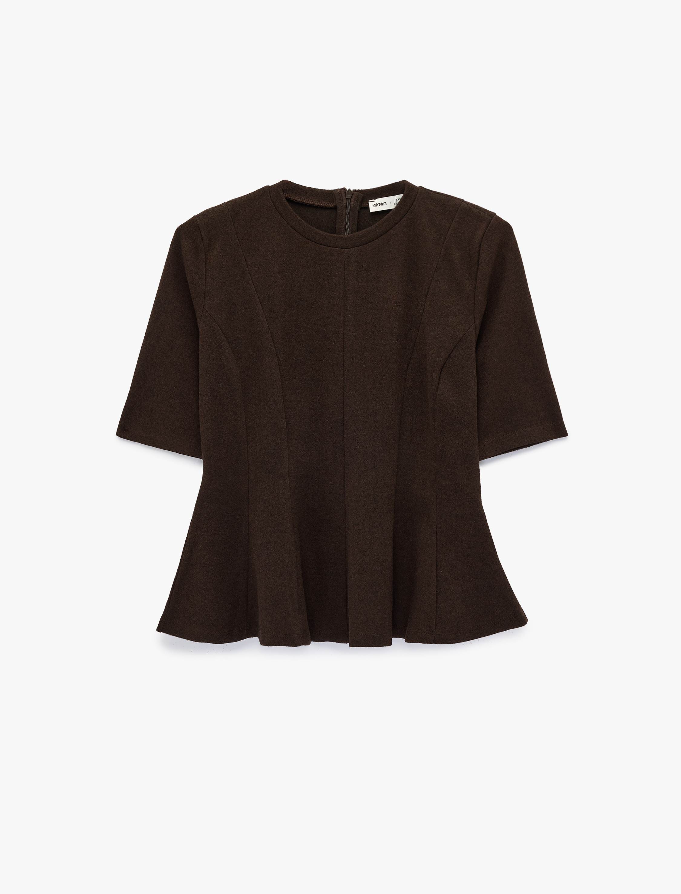   Koton X Şahika Ercümen - Kısa Kollu Bisiklet Yaka Peplum Tişört