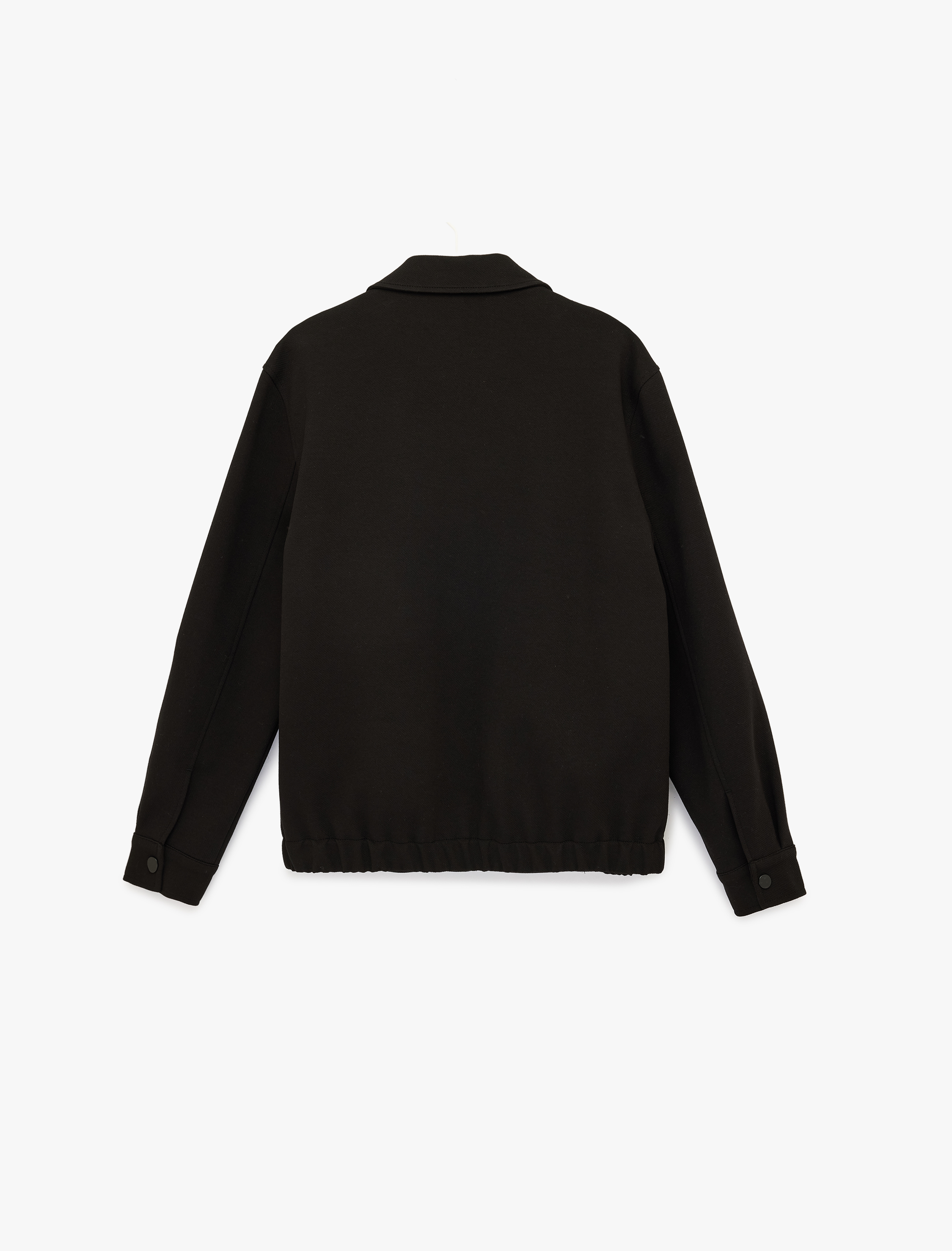   Regular Fit Uzun Kollu Cepli Gömlek Yaka Fermuarlı Bomber Ceket