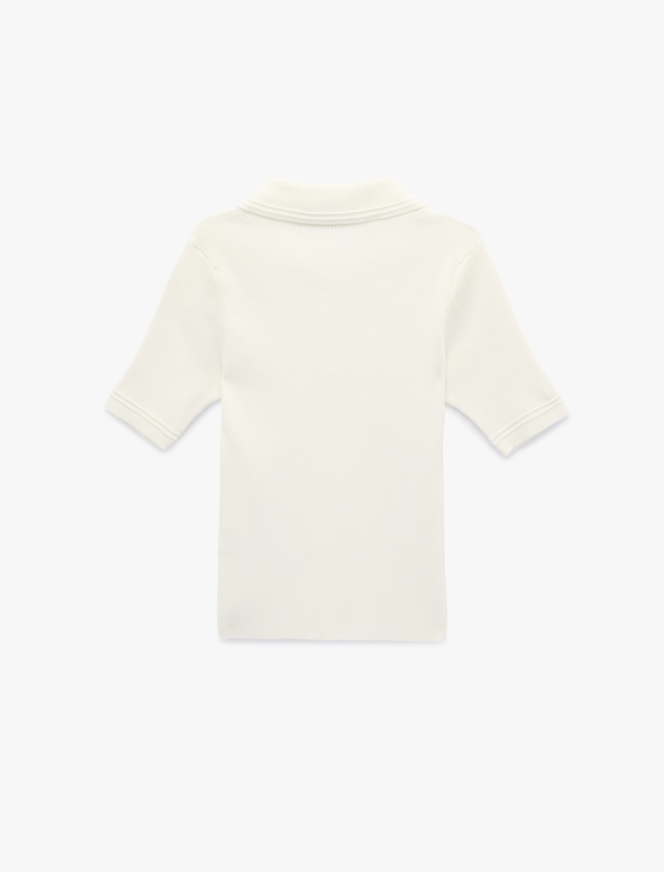   Slim Fit Yarım Düğme Detaylı Kısa Kollu Polo Yaka Triko Kazak