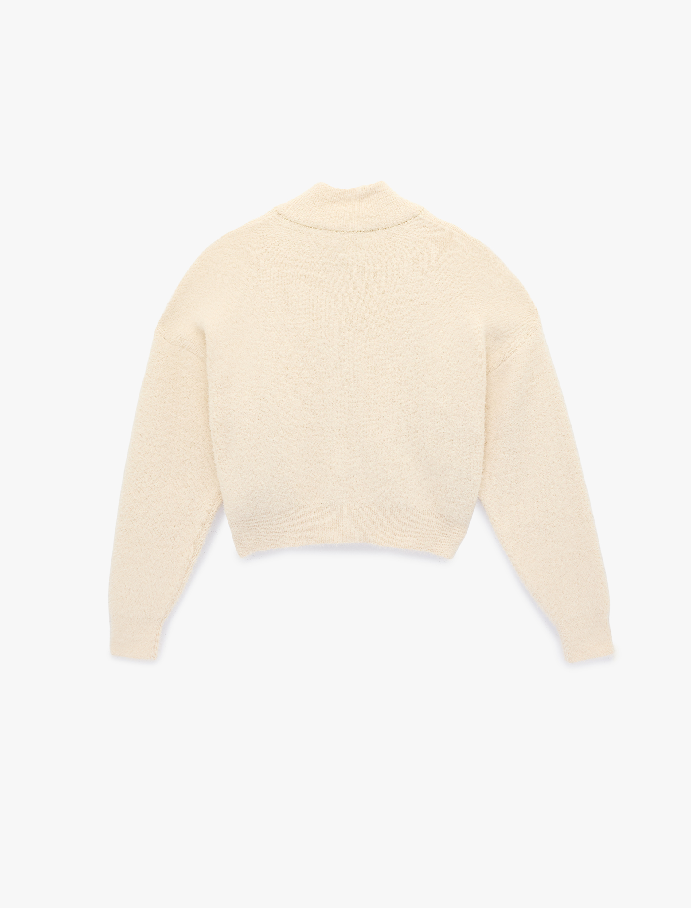   Koton X Sibil Çetinkaya - Uzun Kollu Dik Yaka Fermuarlı Peluş Hırka