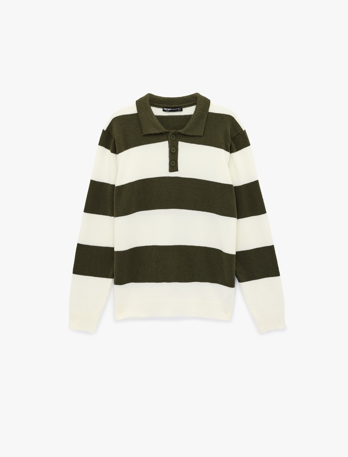  Regular Fit Uzun Kollu Polo Yaka Kışlık Triko Kazak