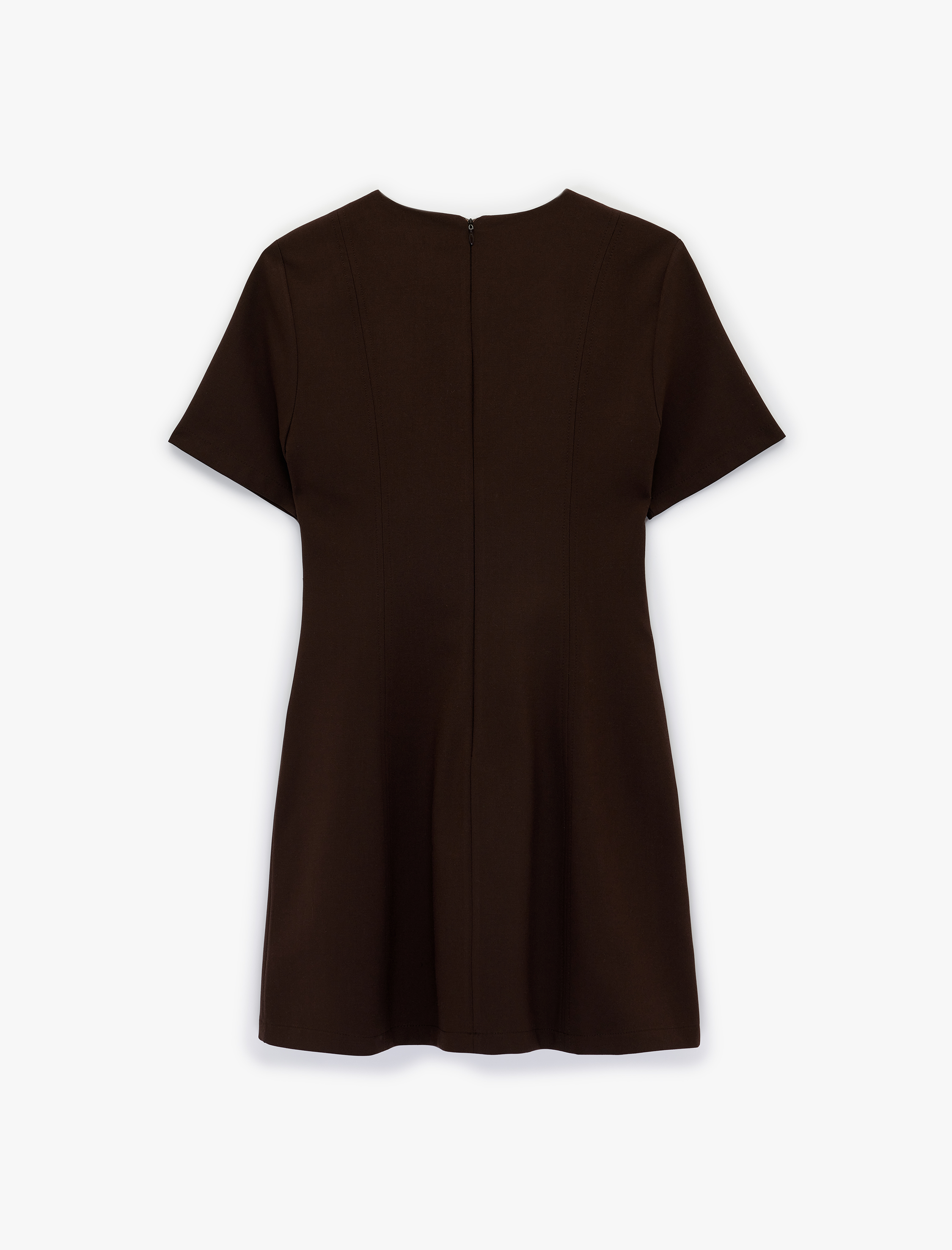   Regular Fit Kısa Kollu Bisiklet Yaka Mini Elbise