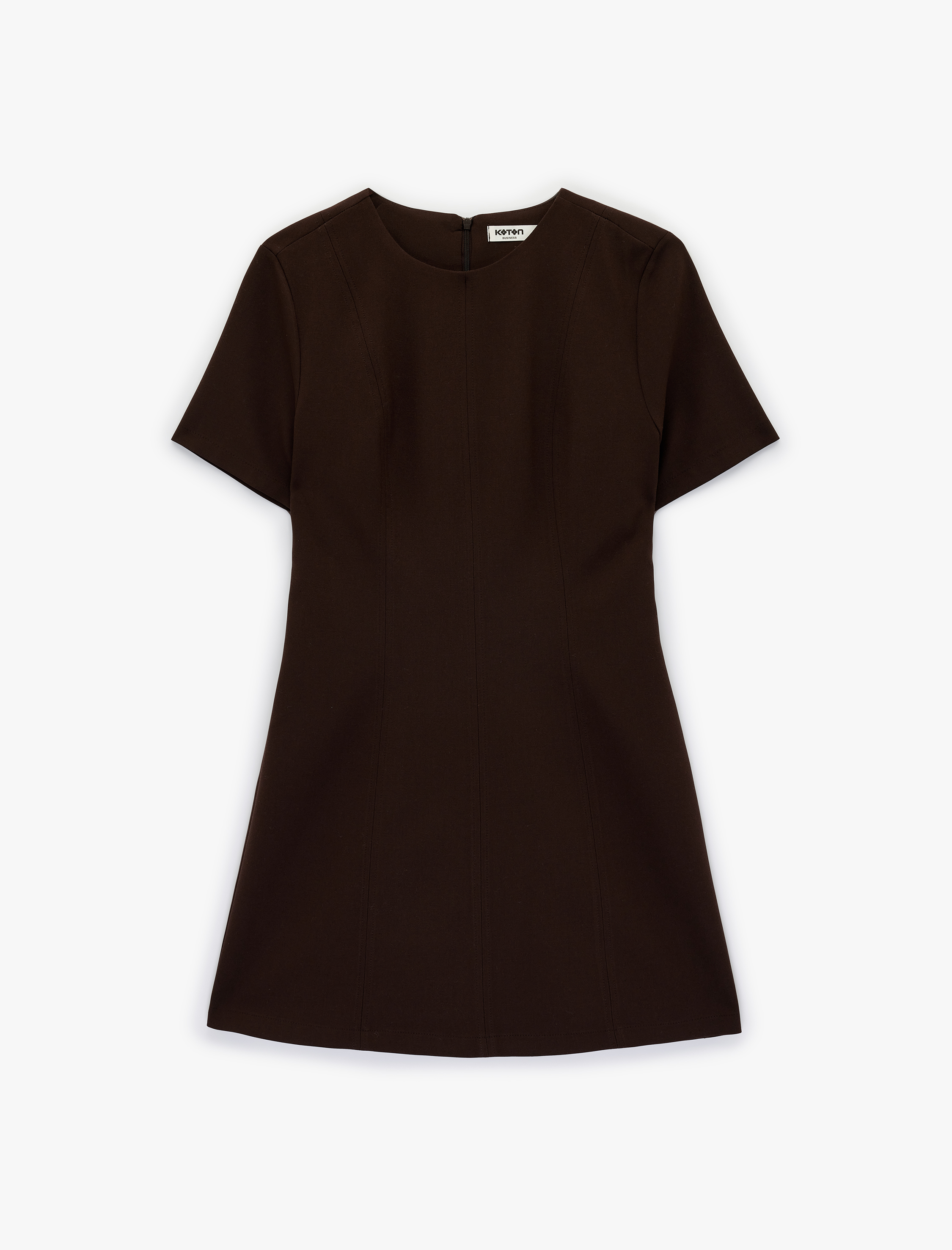   Regular Fit Kısa Kollu Bisiklet Yaka Mini Elbise