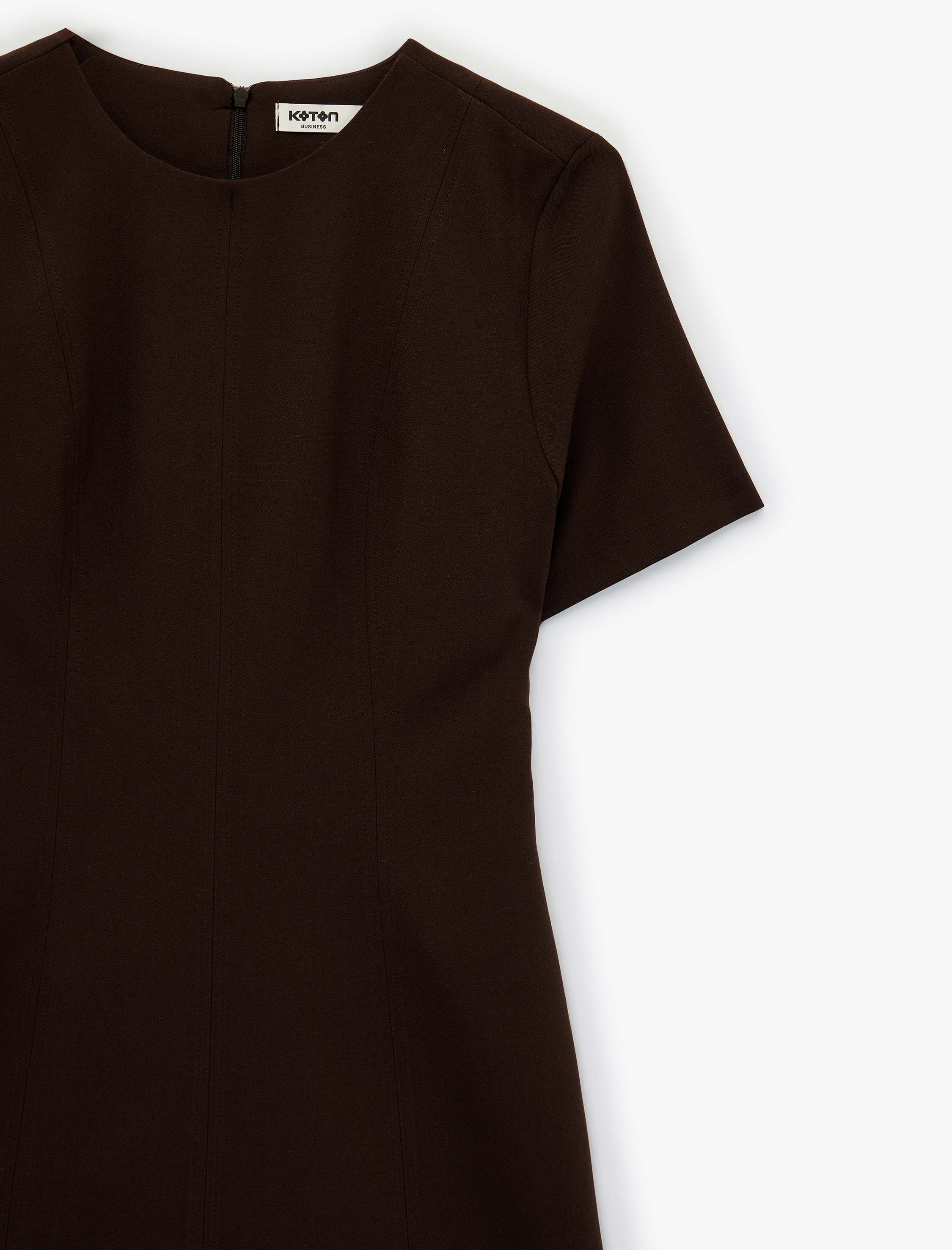   Regular Fit Kısa Kollu Bisiklet Yaka Mini Elbise