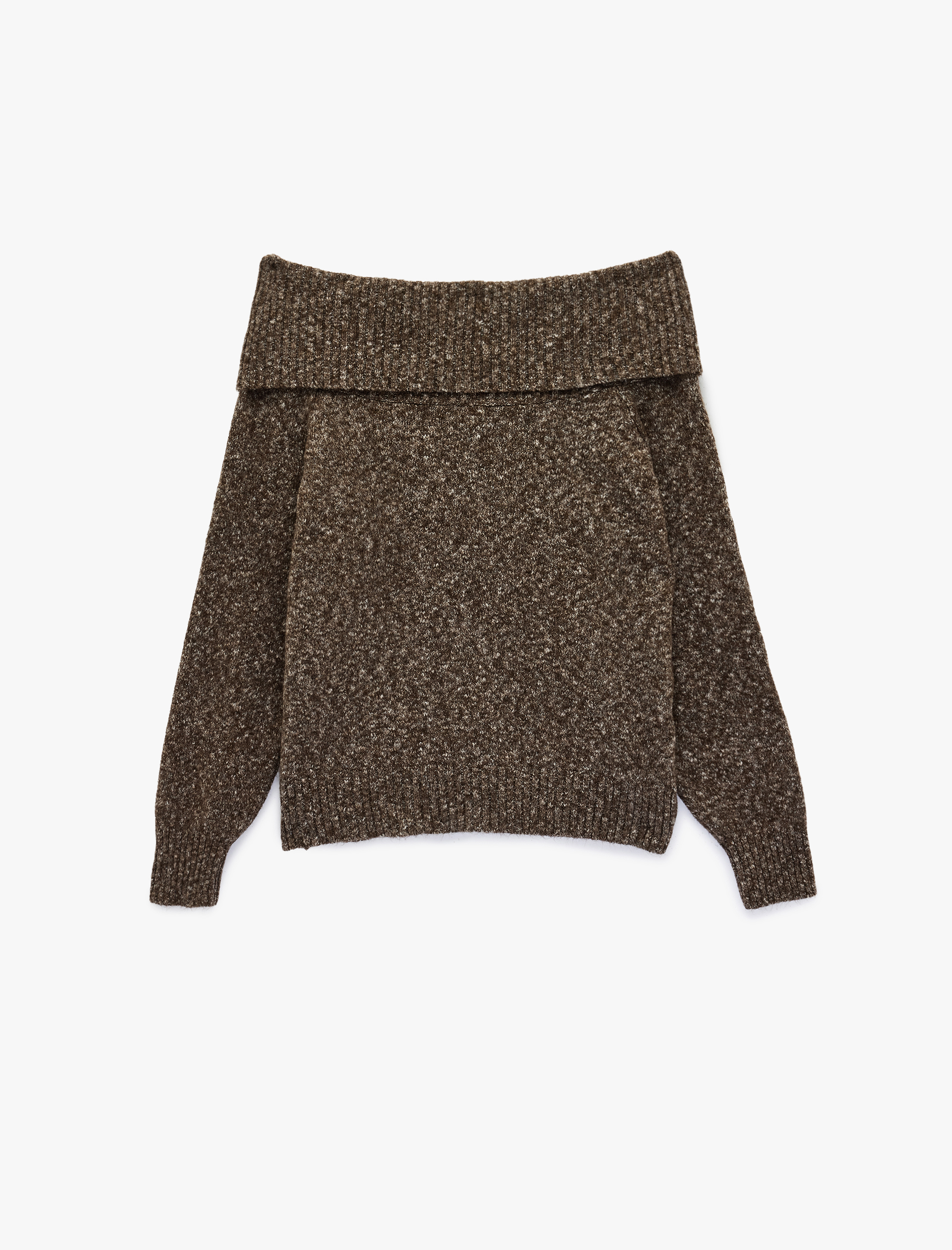   Uzun Kollu Omzu Açık Triko Kazak