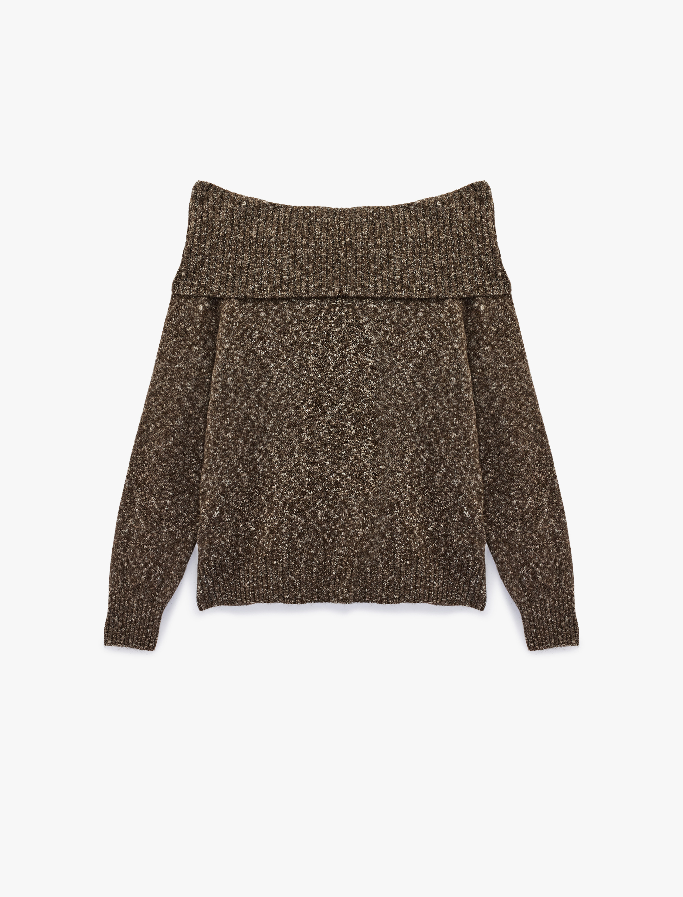   Uzun Kollu Omzu Açık Triko Kazak