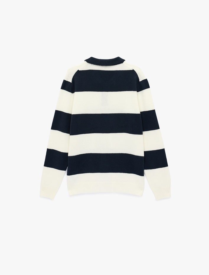  Regular Fit Uzun Kollu Polo Yaka Kışlık Triko Kazak